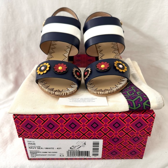 Tory Burch NEW Marguerite 55 mm Two Band Leather Sandal - Picture 10 of 12